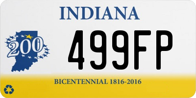 IN license plate 499FP