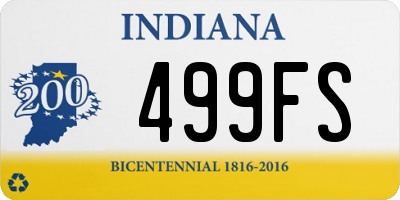 IN license plate 499FS