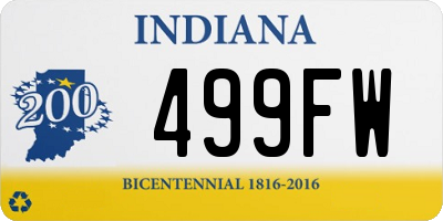 IN license plate 499FW