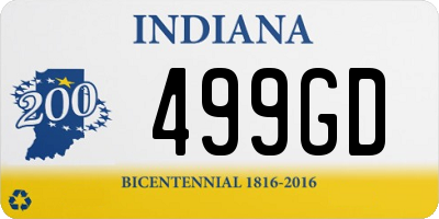 IN license plate 499GD