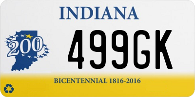IN license plate 499GK