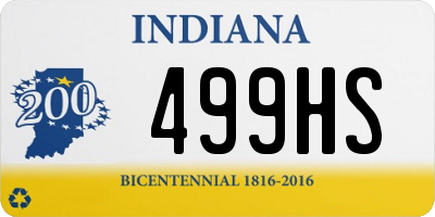 IN license plate 499HS