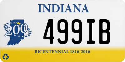 IN license plate 499IB