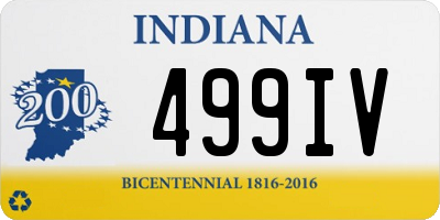 IN license plate 499IV