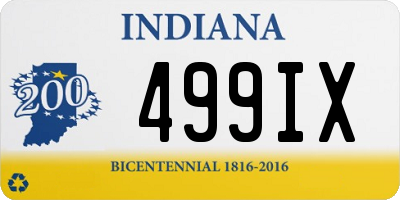 IN license plate 499IX