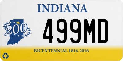 IN license plate 499MD