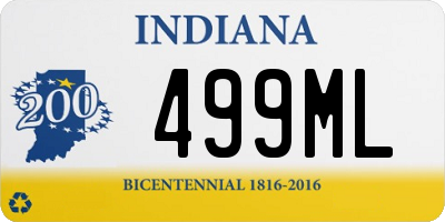 IN license plate 499ML