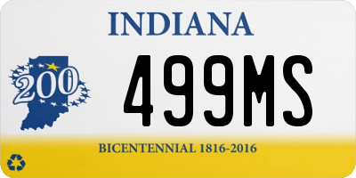 IN license plate 499MS