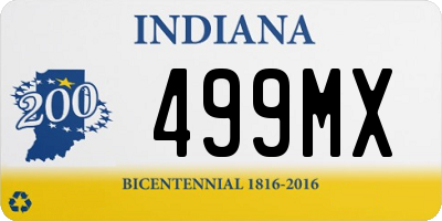 IN license plate 499MX