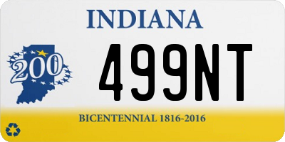 IN license plate 499NT