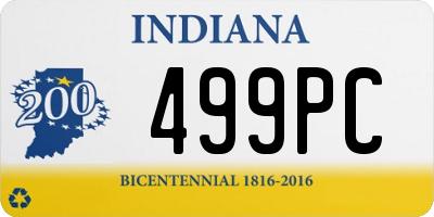 IN license plate 499PC