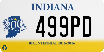 IN license plate 499PD