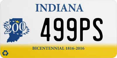 IN license plate 499PS