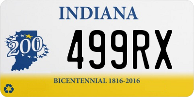 IN license plate 499RX