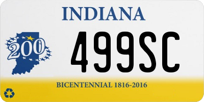 IN license plate 499SC