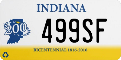 IN license plate 499SF