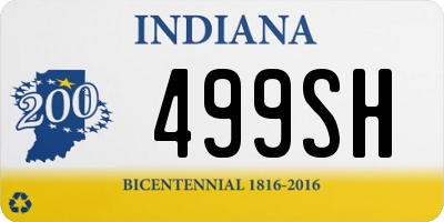 IN license plate 499SH