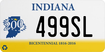 IN license plate 499SL