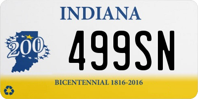 IN license plate 499SN