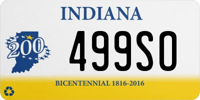 IN license plate 499SO