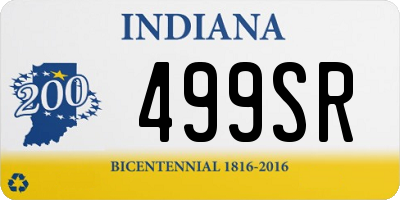 IN license plate 499SR