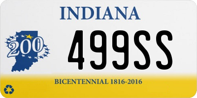 IN license plate 499SS