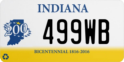 IN license plate 499WB