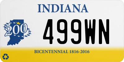 IN license plate 499WN