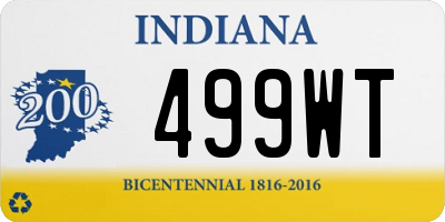 IN license plate 499WT