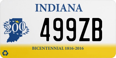 IN license plate 499ZB