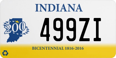 IN license plate 499ZI