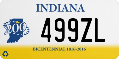 IN license plate 499ZL