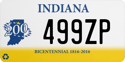 IN license plate 499ZP