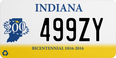 IN license plate 499ZY