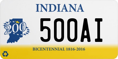 IN license plate 500AI