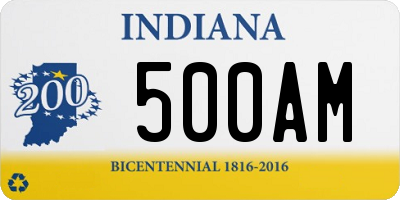 IN license plate 500AM