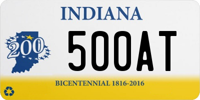 IN license plate 500AT