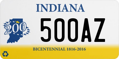 IN license plate 500AZ