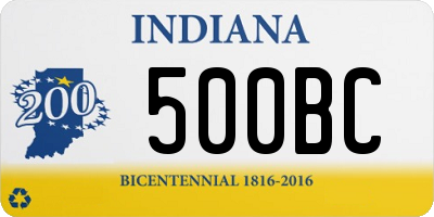 IN license plate 500BC