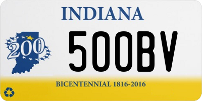 IN license plate 500BV