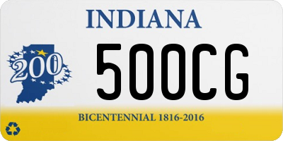 IN license plate 500CG