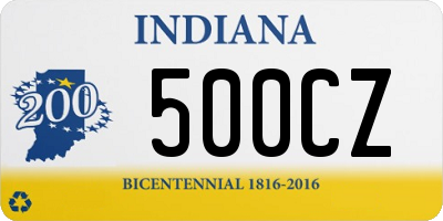 IN license plate 500CZ