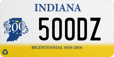 IN license plate 500DZ