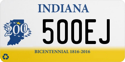 IN license plate 500EJ