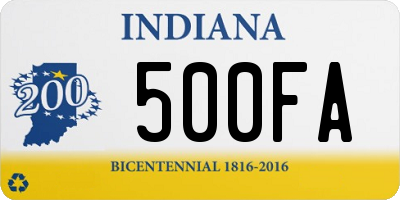 IN license plate 500FA