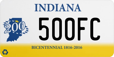 IN license plate 500FC