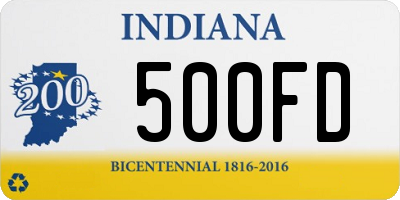 IN license plate 500FD