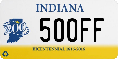 IN license plate 500FF
