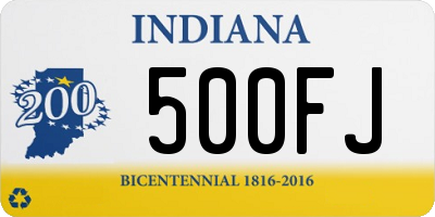 IN license plate 500FJ