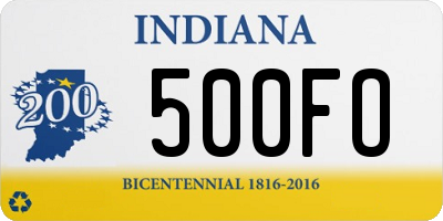 IN license plate 500FO